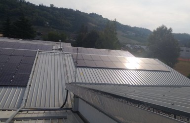 Solar panels installed on roof