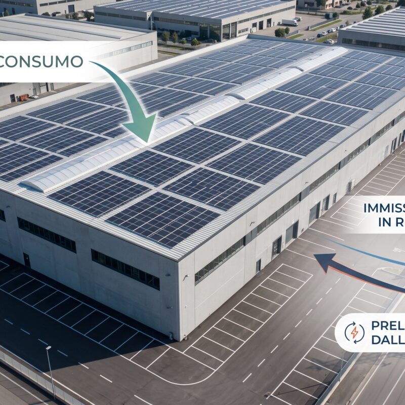 Garanzie di origine e autoconsumo: i tre flussi di energia di un impianto fotovoltaico aziendale, autoconsumata, immessa e prelevata dalla rete